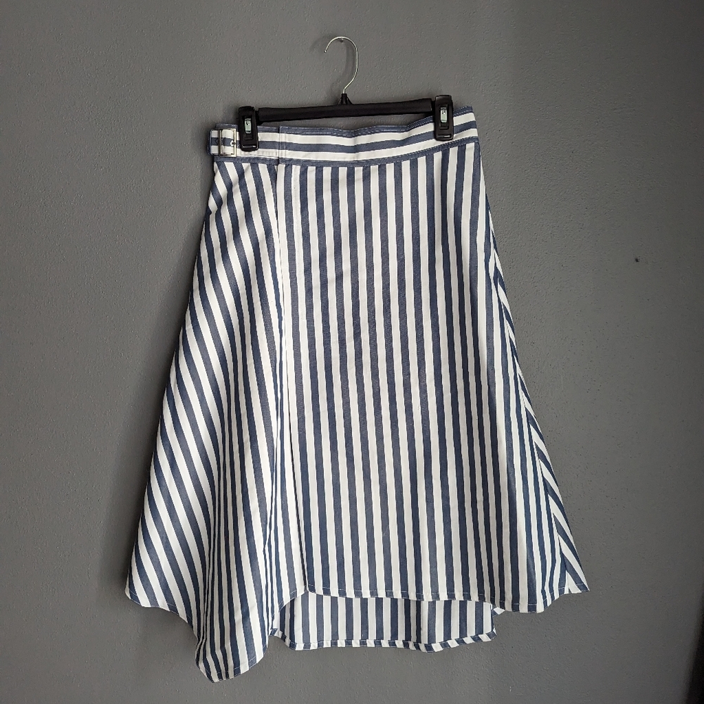 Anthropologie Maeve Skirt. Nautical striped skirt. Cotton skirt.